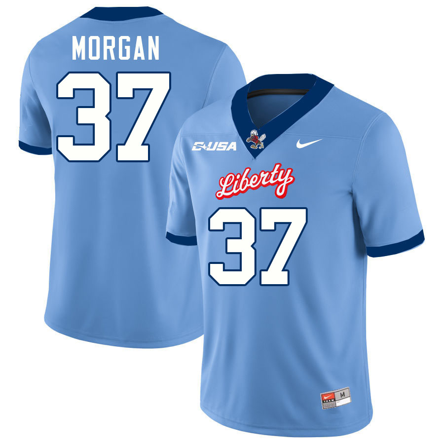 Liberty Flames #37 Max Morgan College Football Jerseys Stitched-Light Blue